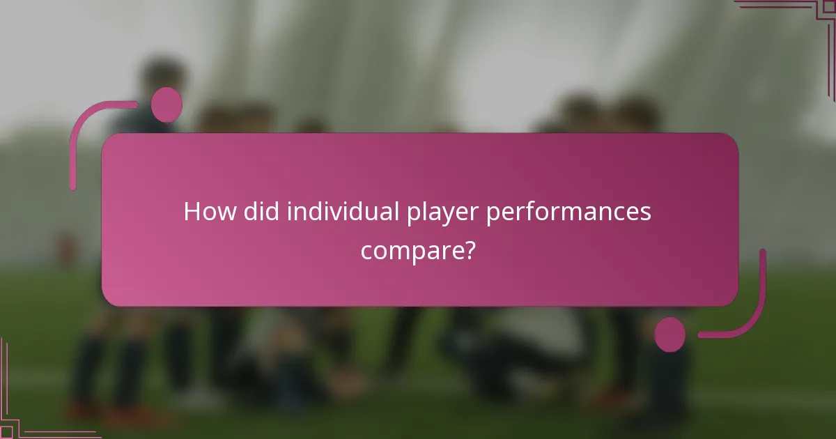 How did individual player performances compare?