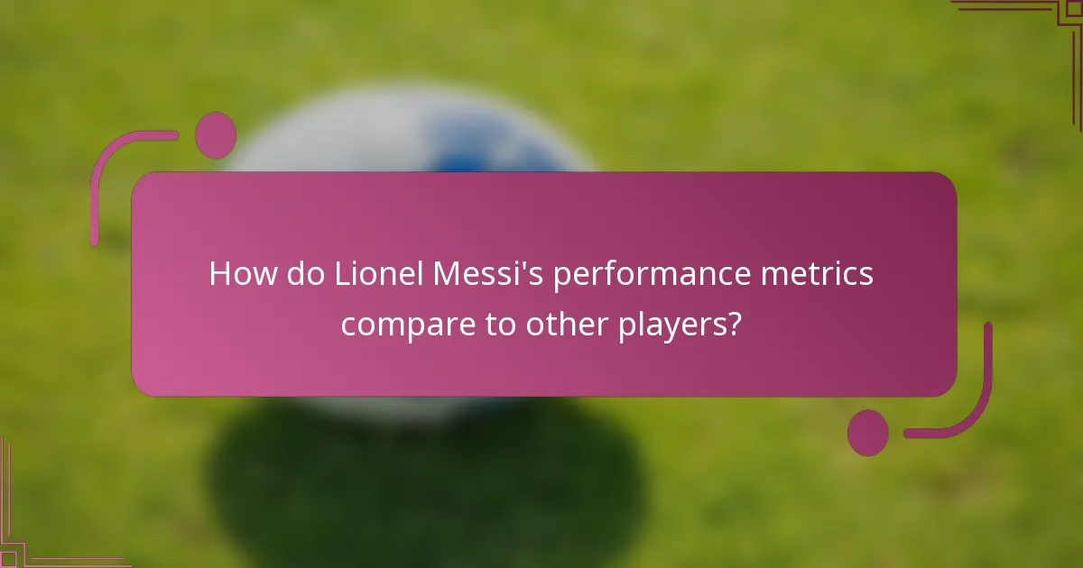 How do Lionel Messi's performance metrics compare to other players?