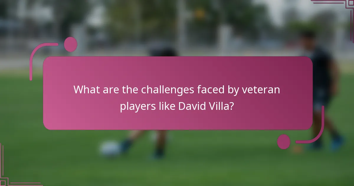 What are the challenges faced by veteran players like David Villa?
