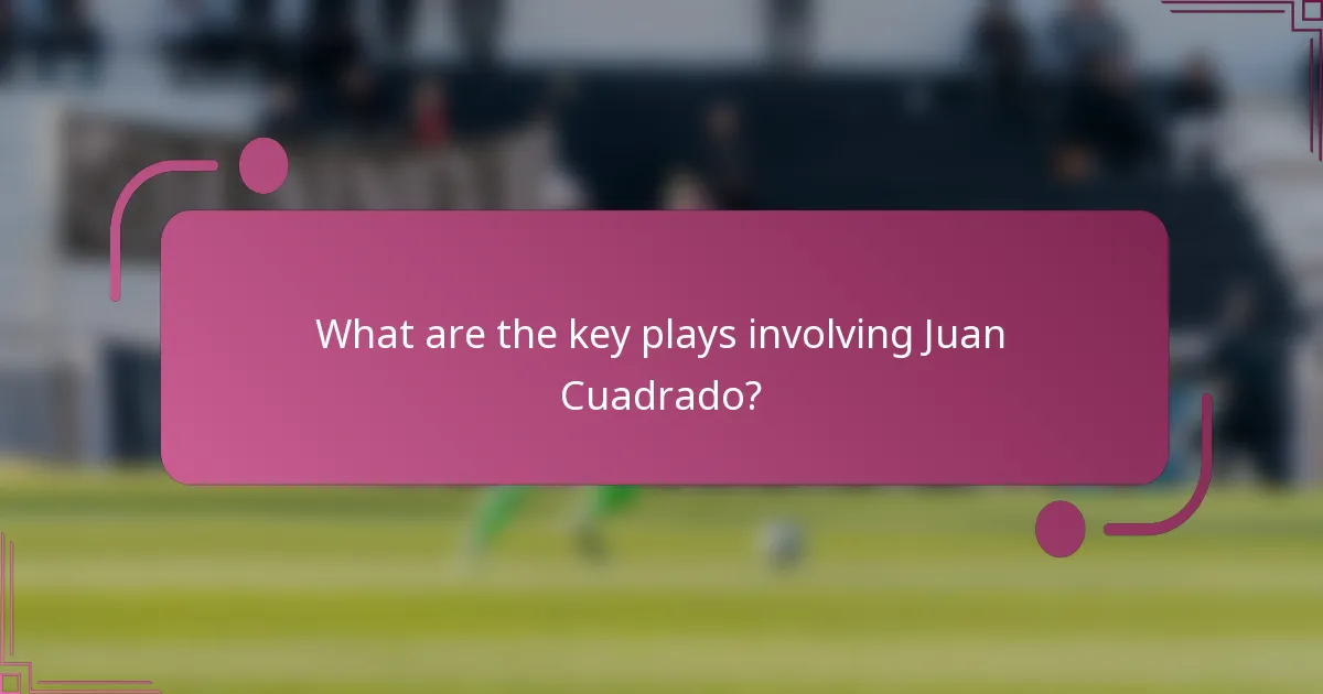 What are the key plays involving Juan Cuadrado?