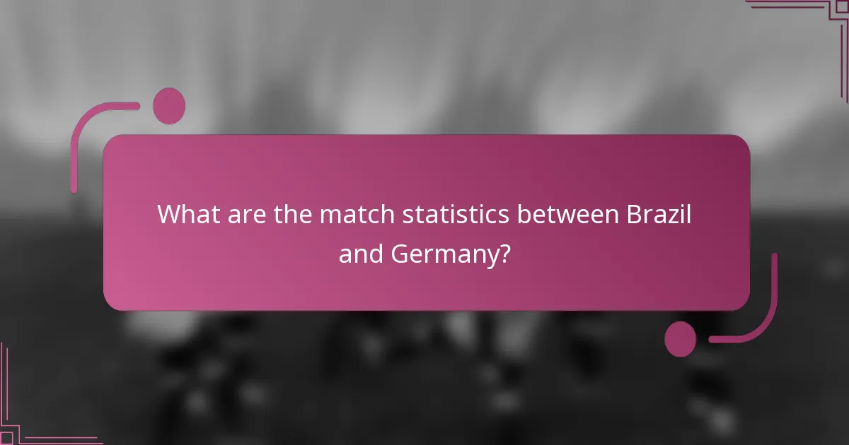 What are the match statistics between Brazil and Germany?
