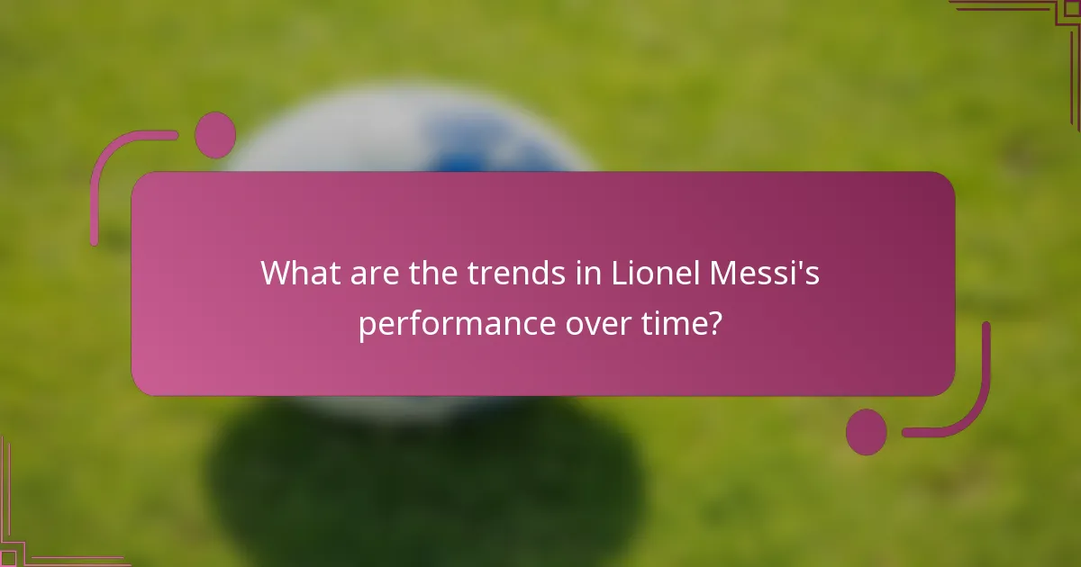 What are the trends in Lionel Messi's performance over time?