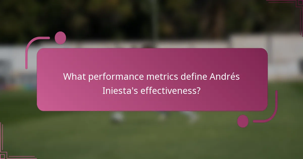 What performance metrics define Andrés Iniesta's effectiveness?