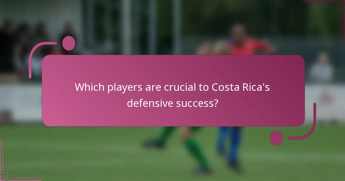 Which players are crucial to Costa Rica's defensive success?
